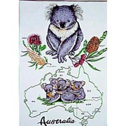 Koala Map Tea Towel